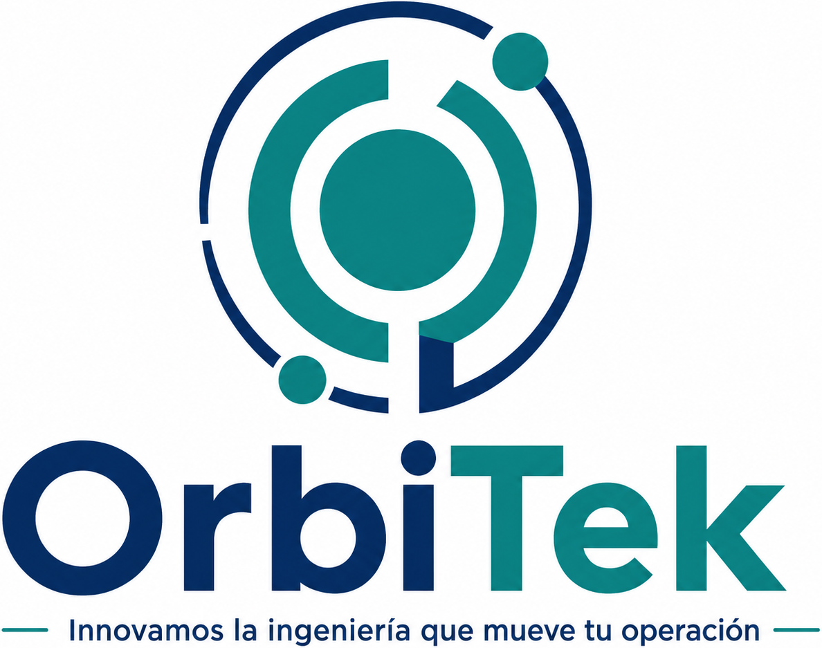 Logotipo de OrbiTek, ingeniería y tecnología industrial
